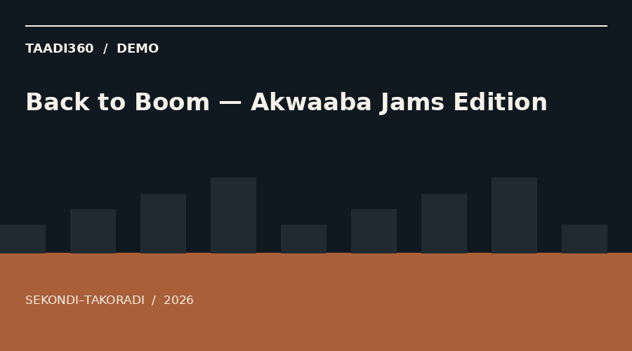 Back to Boom — Akwaaba Jams Edition
